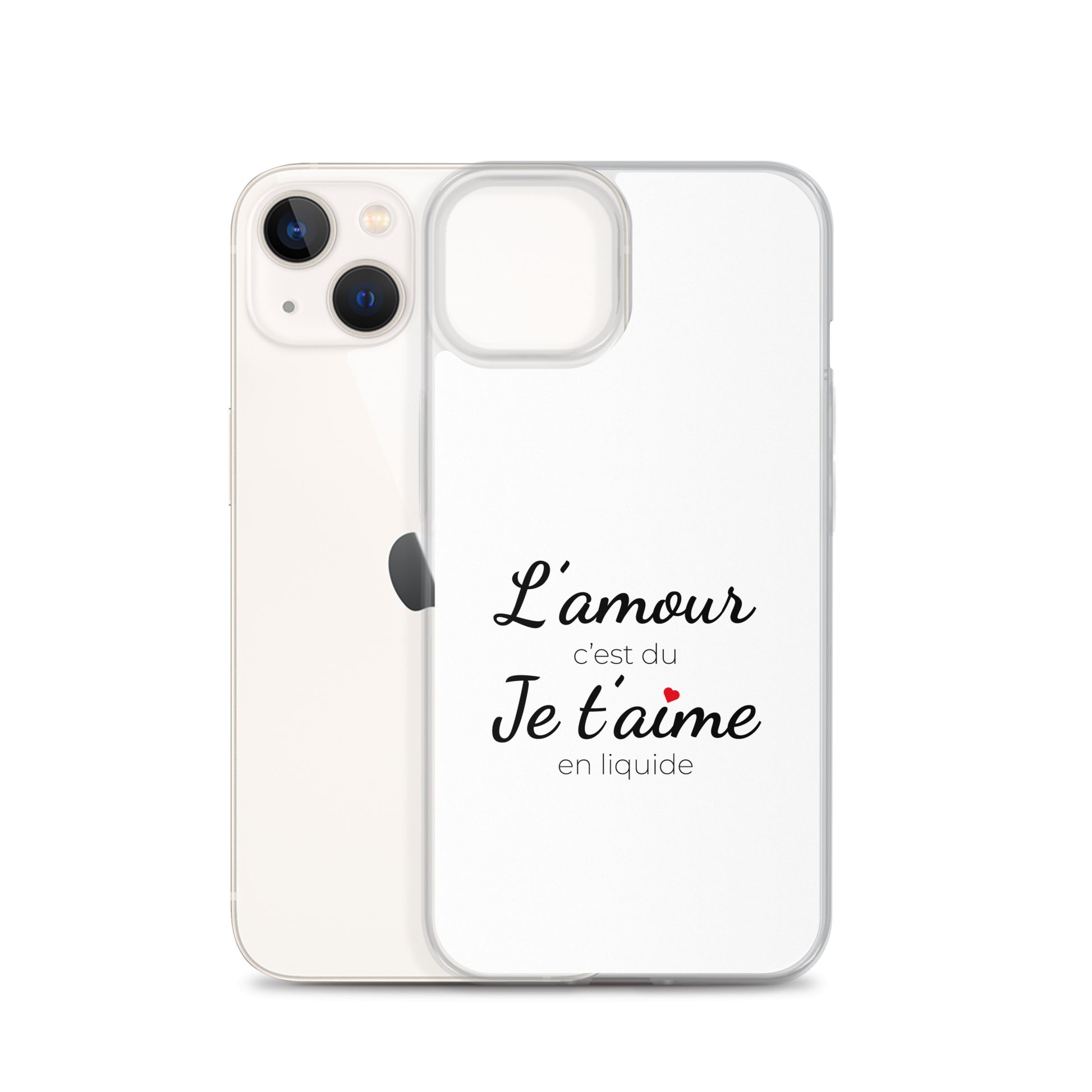Coque iPhone L'amour c'est du je t'aime en liquide iPhone 13 - Sedurro