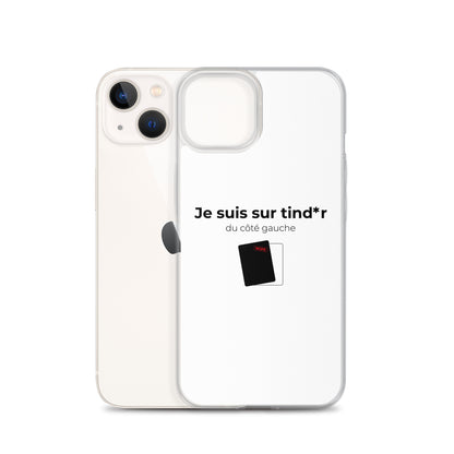 Coque iPhone Je suis sur tind*r du côté gauche - Sedurro