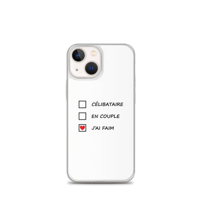 Coque iPhone Célibataire en couple j'ai faim cases à cocher iPhone 13 mini - Sedurro