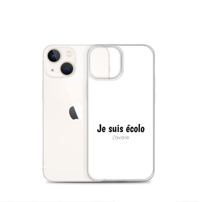 Coque iPhone Je suis écolo j'avale - Sedurro