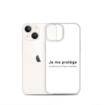 Coque iPhone Je me protège je donne un faux numéro - Sedurro