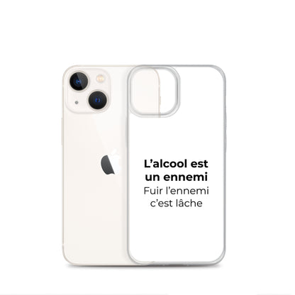 Coque iPhone L'alcool est un ennemi fuir l'ennemi c'est lâche - Sedurro