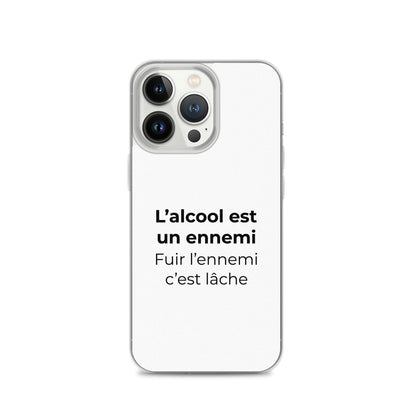 Coque iPhone L'alcool est un ennemi fuir l'ennemi c'est lâche iPhone 13 Pro - Sedurro