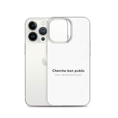 Coque iPhone Cherche bon public pour vannes douteuses iPhone 13 Pro - Sedurro