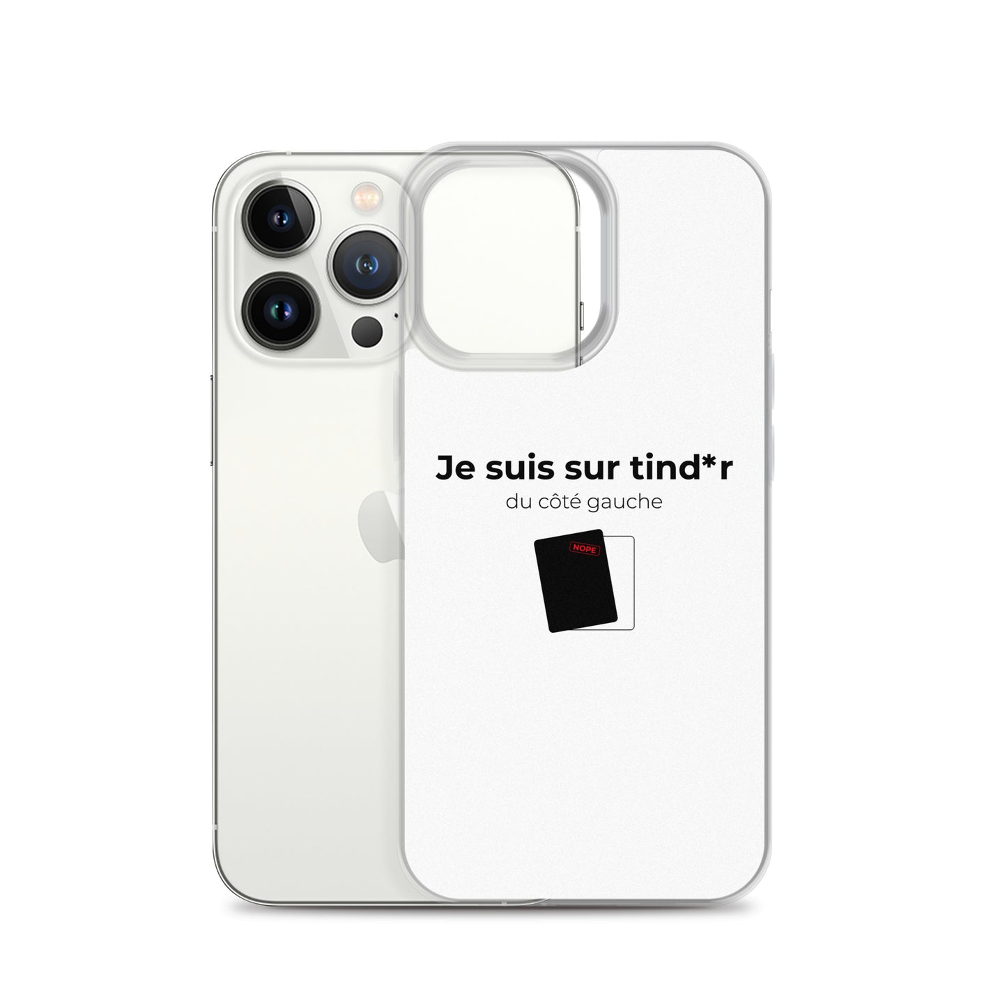 Coque iPhone Je suis sur tind*r du côté gauche - Sedurro
