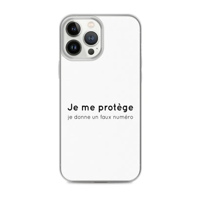 Coque iPhone Je me protège je donne un faux numéro - Sedurro