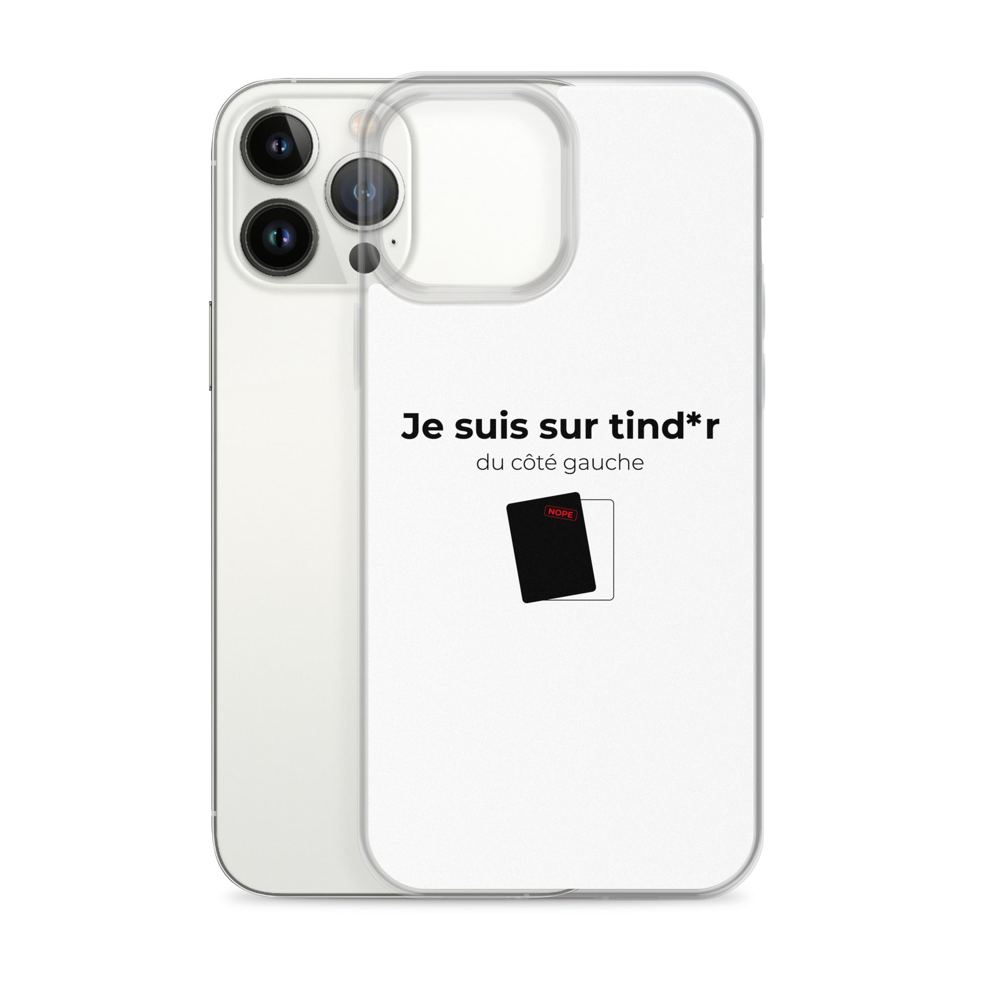 Coque iPhone Je suis sur tind*r du côté gauche - Sedurro