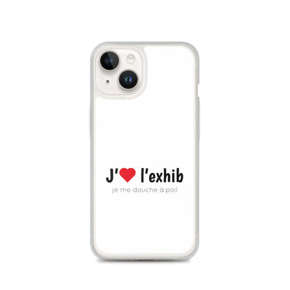 Coque iPhone J'aime l'exhib je me douche à poil - Sedurro