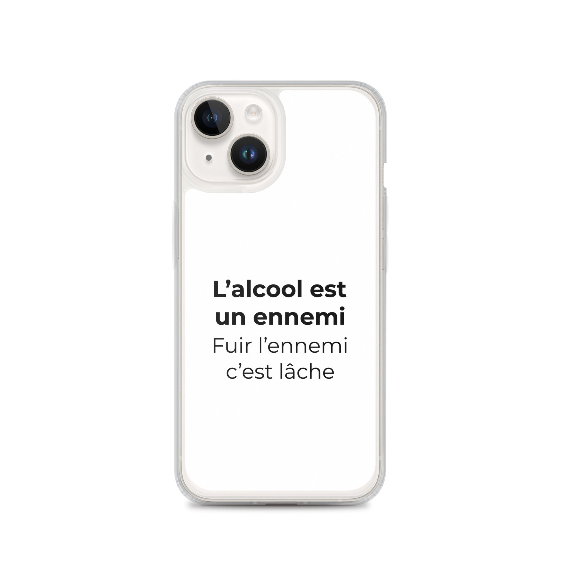 Coque iPhone L'alcool est un ennemi fuir l'ennemi c'est lâche iPhone 14 - Sedurro