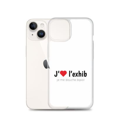 Coque iPhone J'aime l'exhib je me douche à poil iPhone 14 - Sedurro
