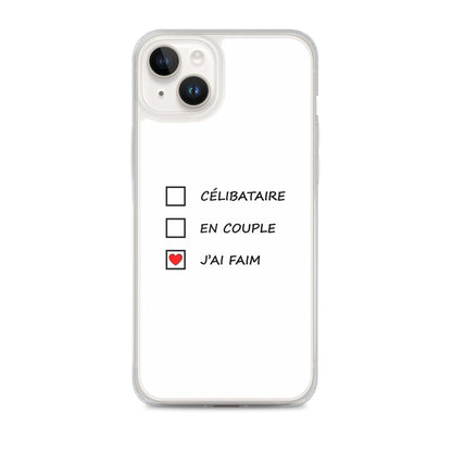 Coque iPhone Célibataire en couple j'ai faim cases à cocher iPhone 14 Plus - Sedurro
