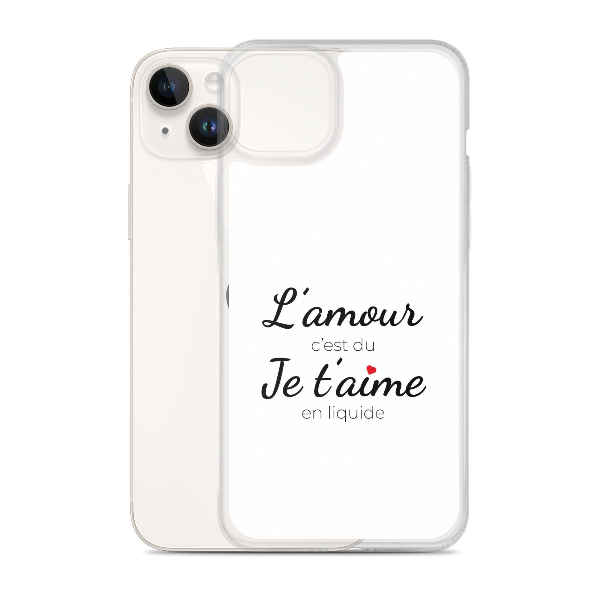 Coque iPhone L'amour c'est du je t'aime en liquide iPhone 14 Plus - Sedurro