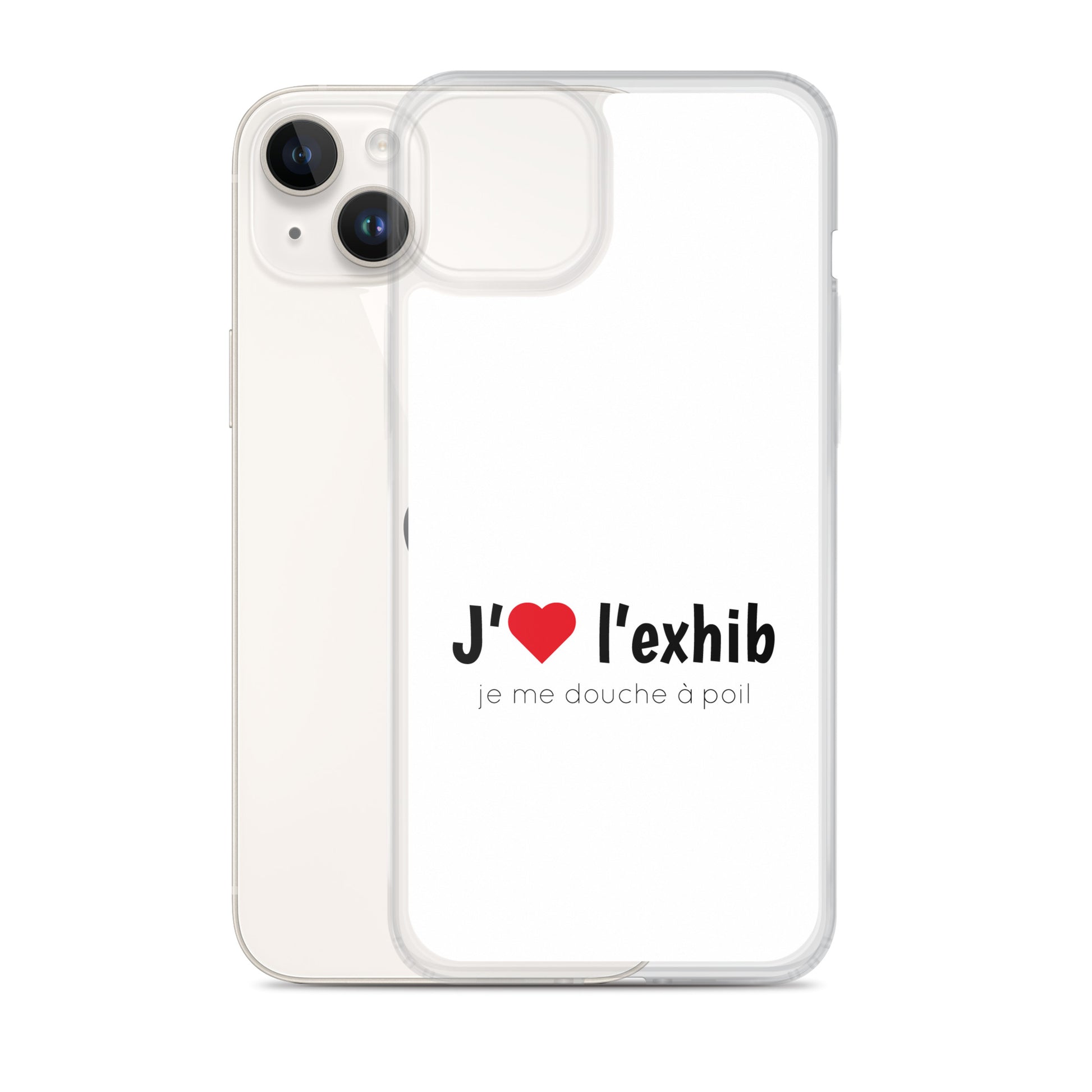 Coque iPhone J'aime l'exhib je me douche à poil iPhone 14 Plus - Sedurro