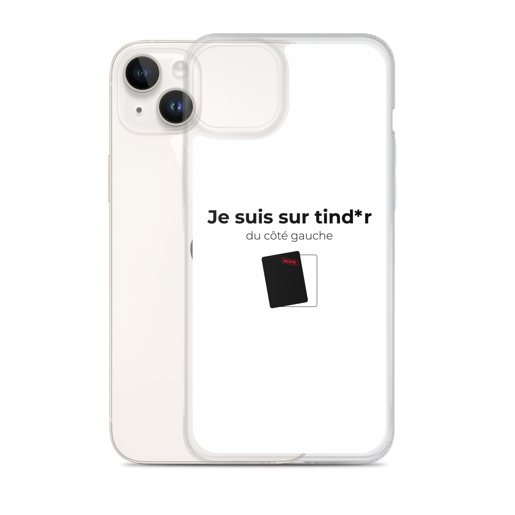 Coque iPhone Je suis sur tind*r du côté gauche - Sedurro