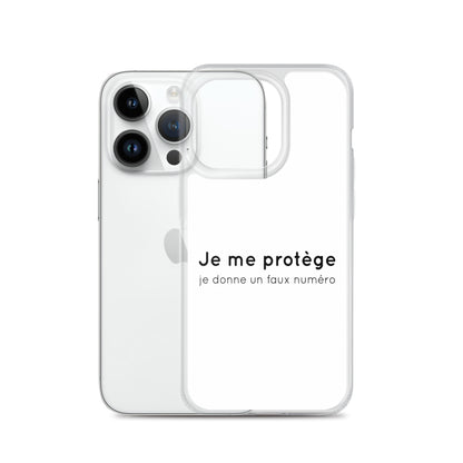 Coque iPhone Je me protège je donne un faux numéro - Sedurro