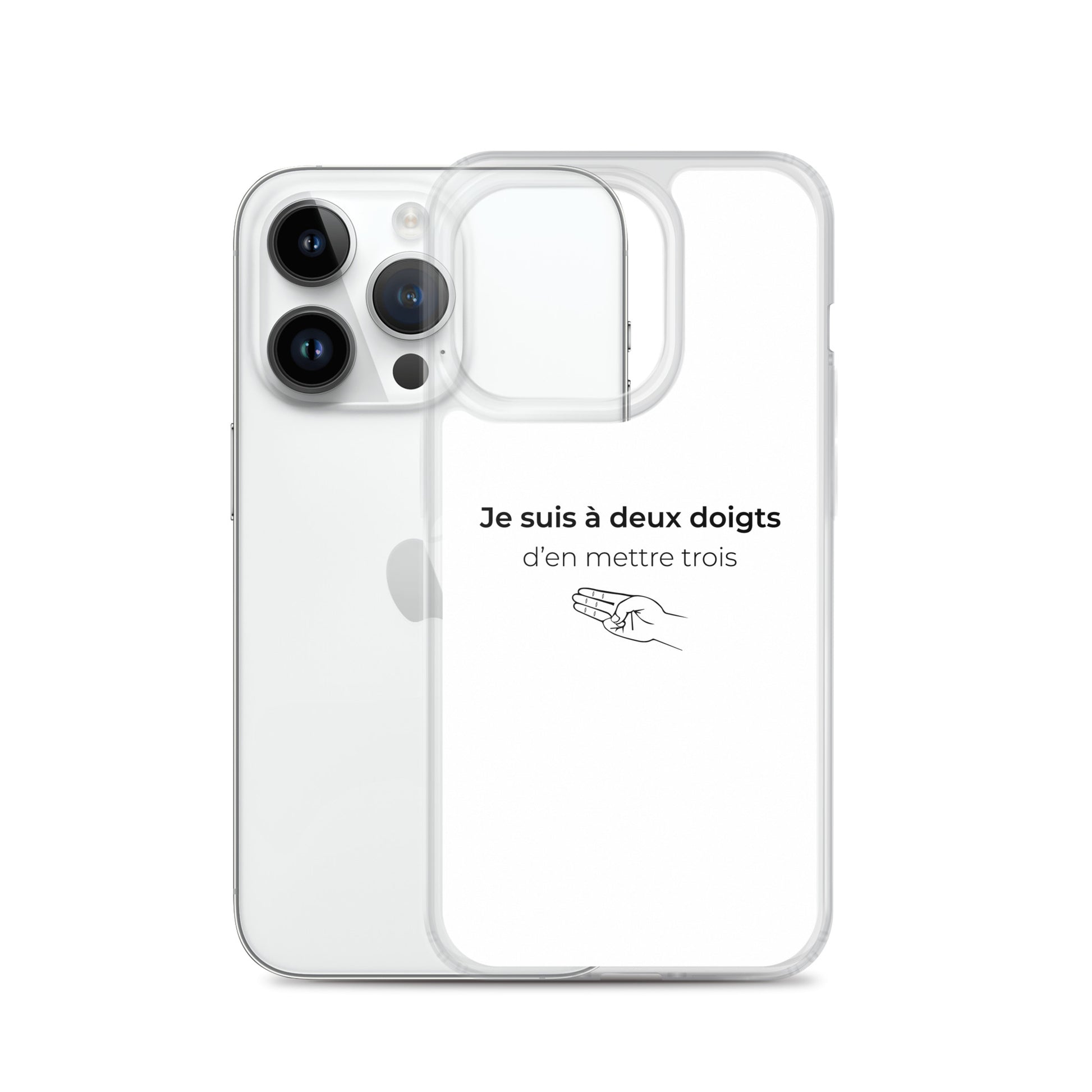 Coque iPhone Je suis à deux doigts d'en mettre trois - Sedurro