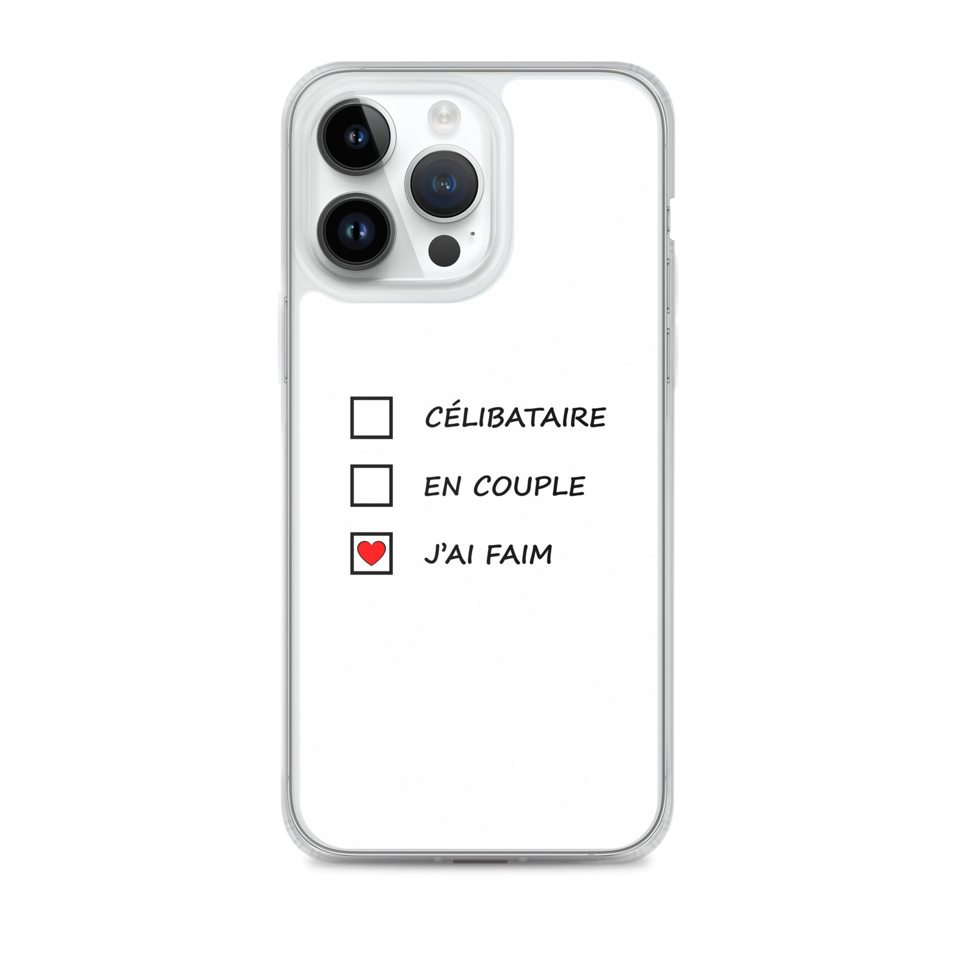 Coque iPhone Célibataire en couple j'ai faim cases à cocher iPhone 14 Pro Max - Sedurro