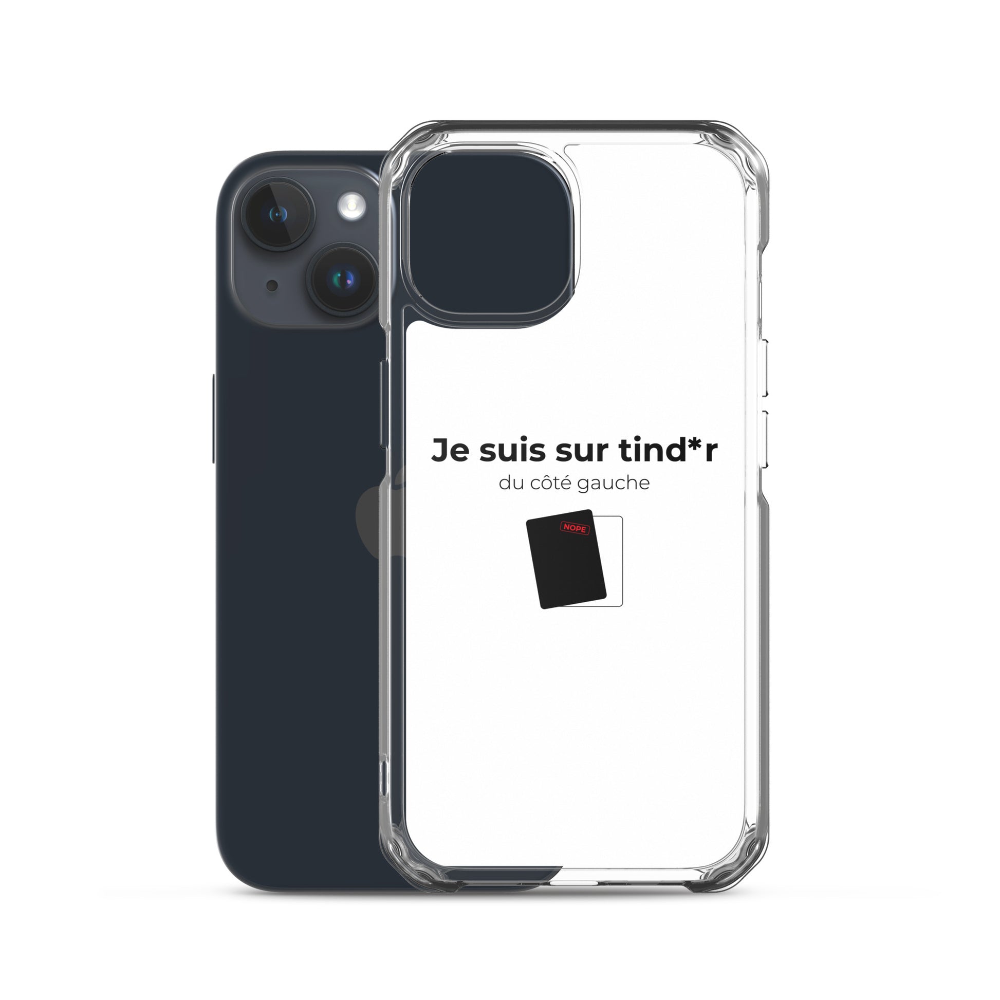 Coque iPhone Je suis sur tind*r du côté gauche - Sedurro