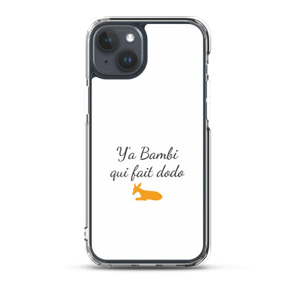 Coque iPhone Y'a bambi qui fait dodo iPhone 15 Plus - Sedurro