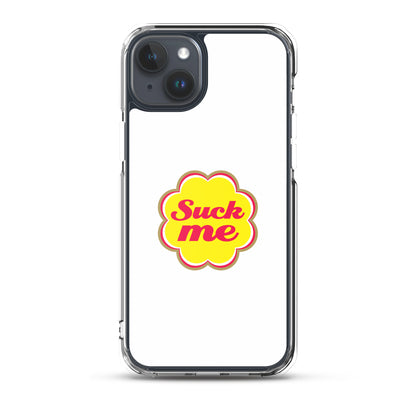 Coque iPhone Suck me sucette chupa iPhone 15 Plus - Sedurro