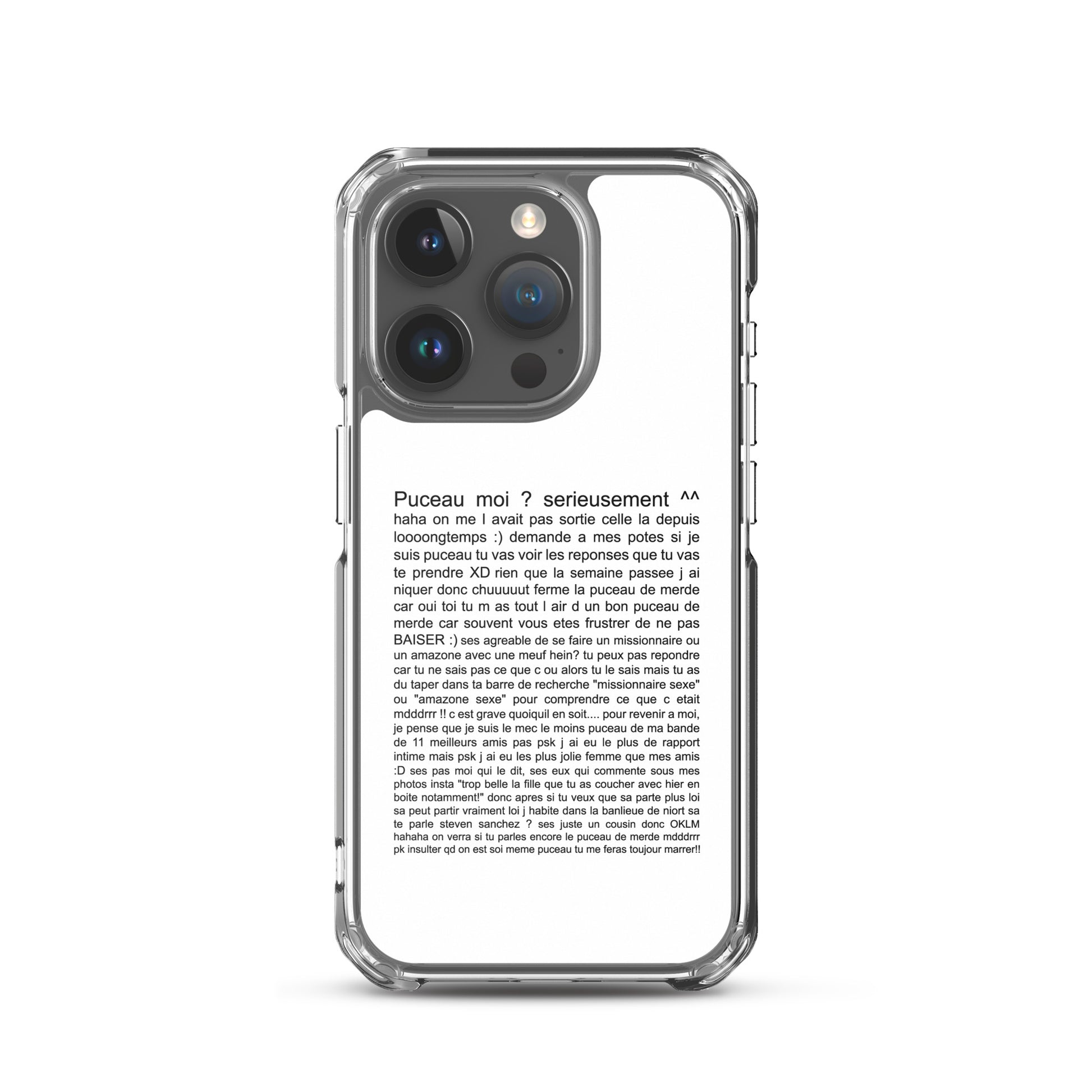 Coque iPhone Puceau moi on me l'avait pas sorti depuis longtemps iPhone 15 Pro - Sedurro