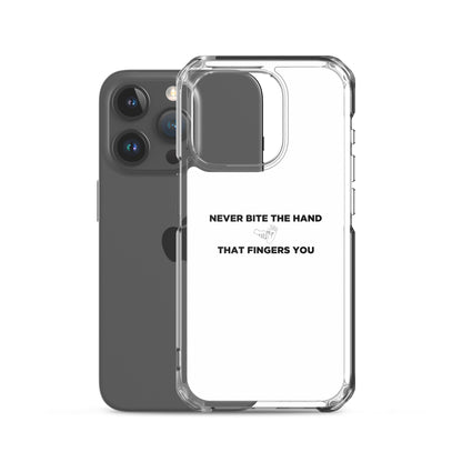 Coque iPhone Never bite the hand that fingers you - Sedurro