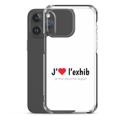 Coque iPhone J'aime l'exhib je me douche à poil - Sedurro
