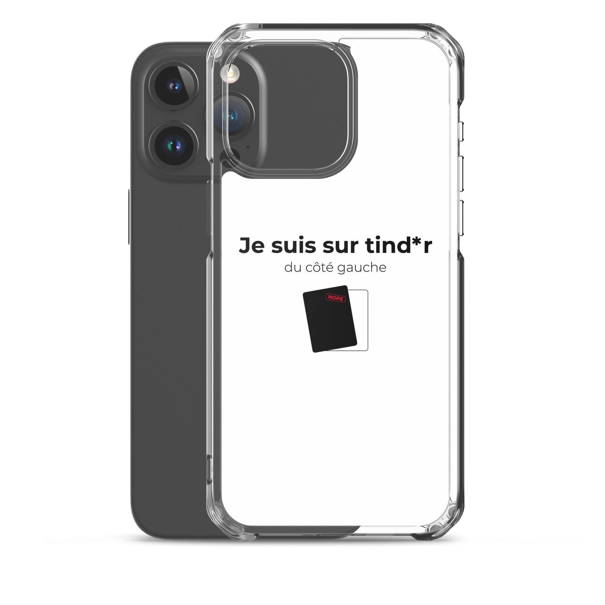 Coque iPhone Je suis sur tind*r du côté gauche - Sedurro
