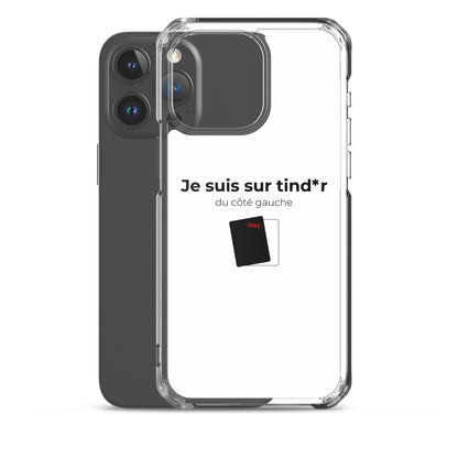 Coque iPhone Je suis sur tind*r du côté gauche - Sedurro