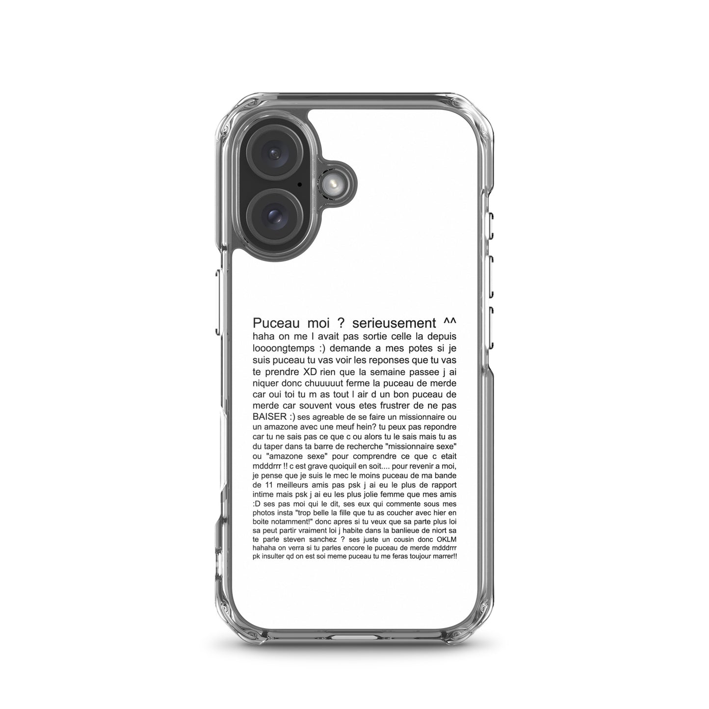 Coque iPhone Puceau moi on me l'avait pas sorti depuis longtemps iPhone 16 - Sedurro