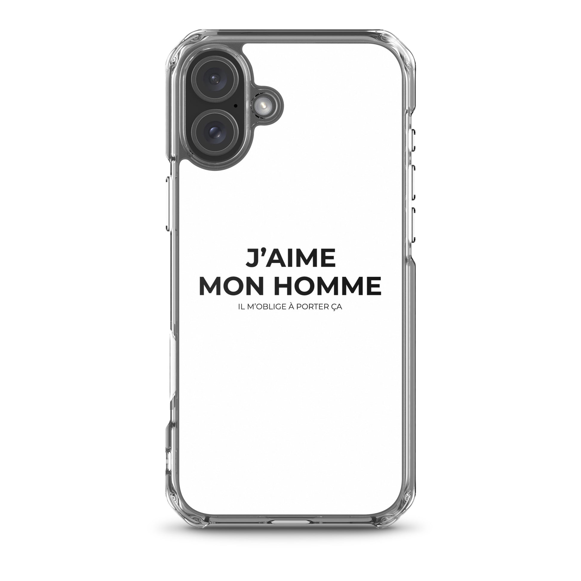 Coque iPhone J'aime mon homme il m'oblige à porter ça iPhone 16 Plus - Sedurro