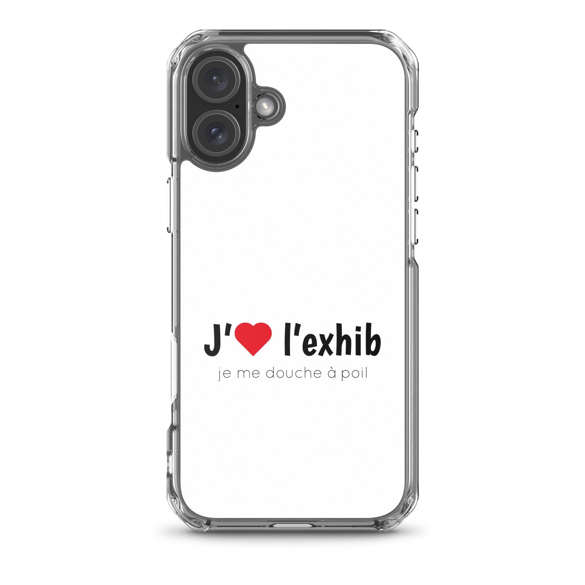 Coque iPhone J'aime l'exhib je me douche à poil iPhone 16 Plus - Sedurro