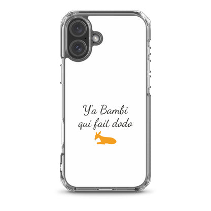 Coque iPhone Y'a bambi qui fait dodo iPhone 16 Plus - Sedurro