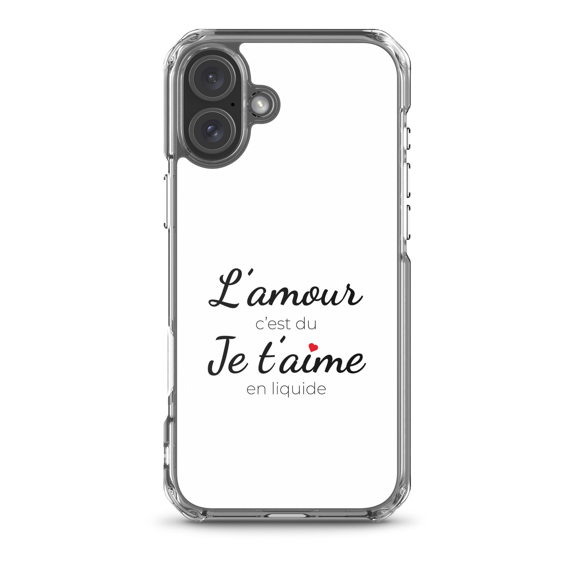 Coque iPhone L'amour c'est du je t'aime en liquide iPhone 16 Plus - Sedurro