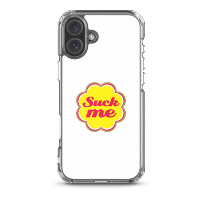 Coque iPhone Suck me sucette chupa iPhone 16 Plus - Sedurro