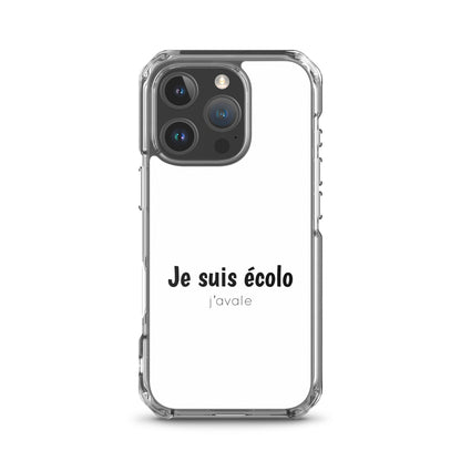 Coque iPhone Je suis écolo j'avale - Sedurro