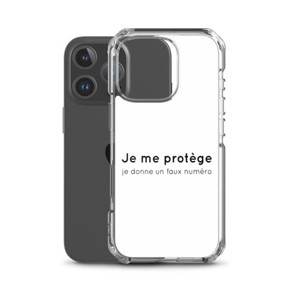 Coque iPhone Je me protège je donne un faux numéro - Sedurro