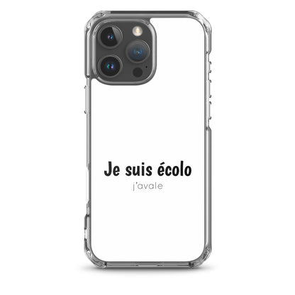 Coque iPhone Je suis écolo j'avale - Sedurro