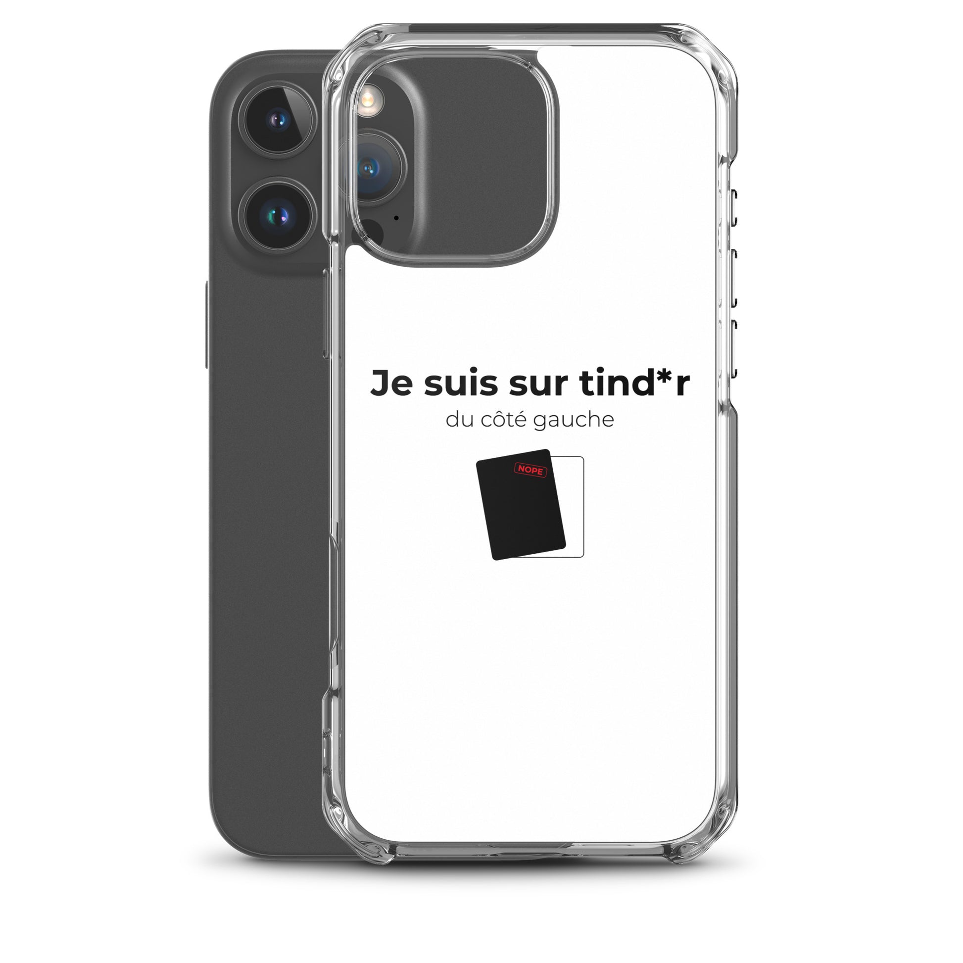 Coque iPhone Je suis sur tind*r du côté gauche - Sedurro