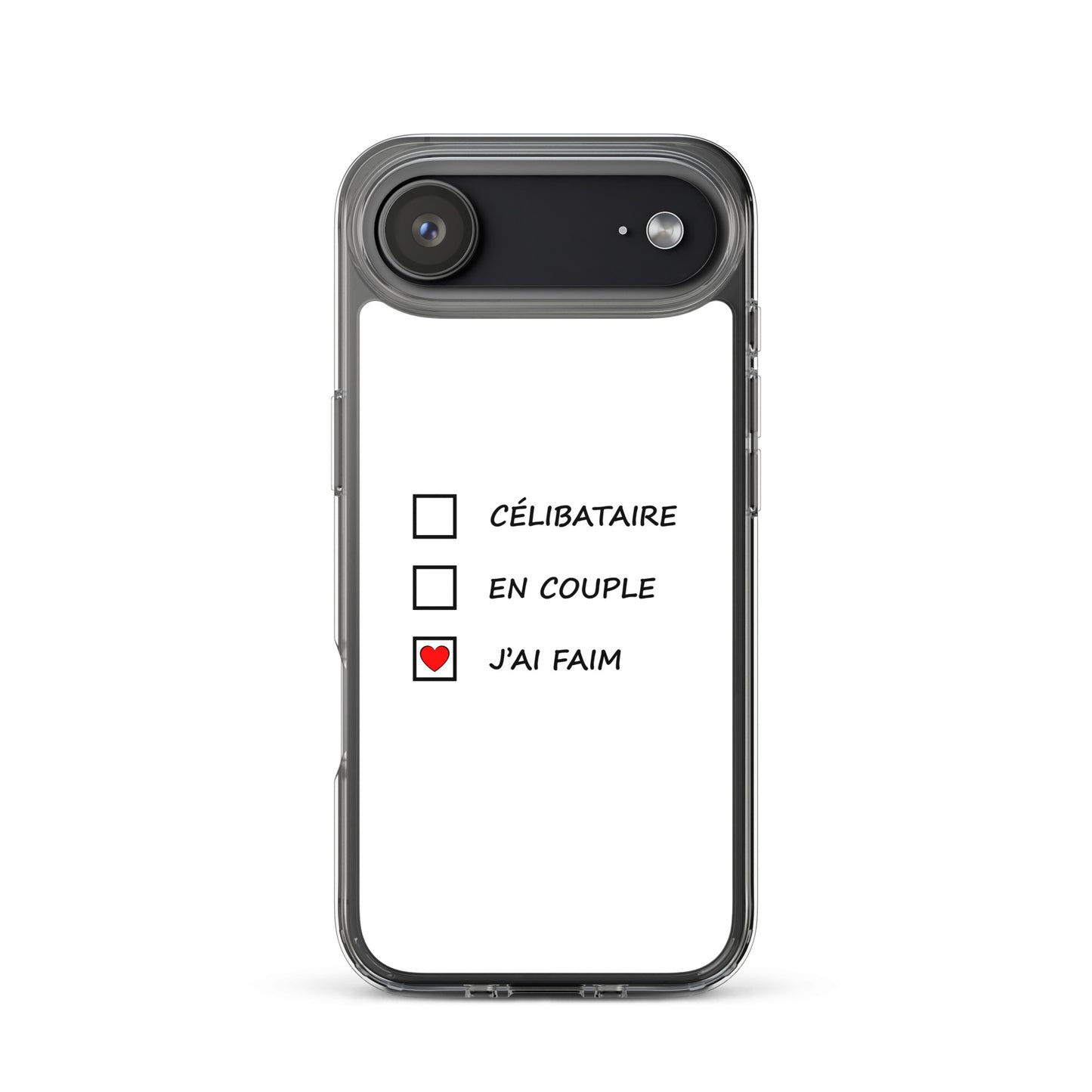 Coque iPhone Célibataire en couple j'ai faim cases à cocher - Sedurro