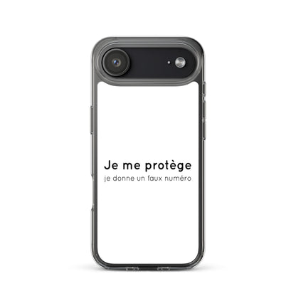 Coque iPhone Je me protège je donne un faux numéro - Sedurro