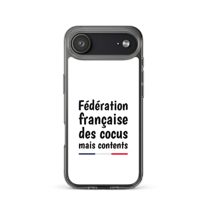 Coque iPhone Fédération française des cocus mais contents - Sedurro