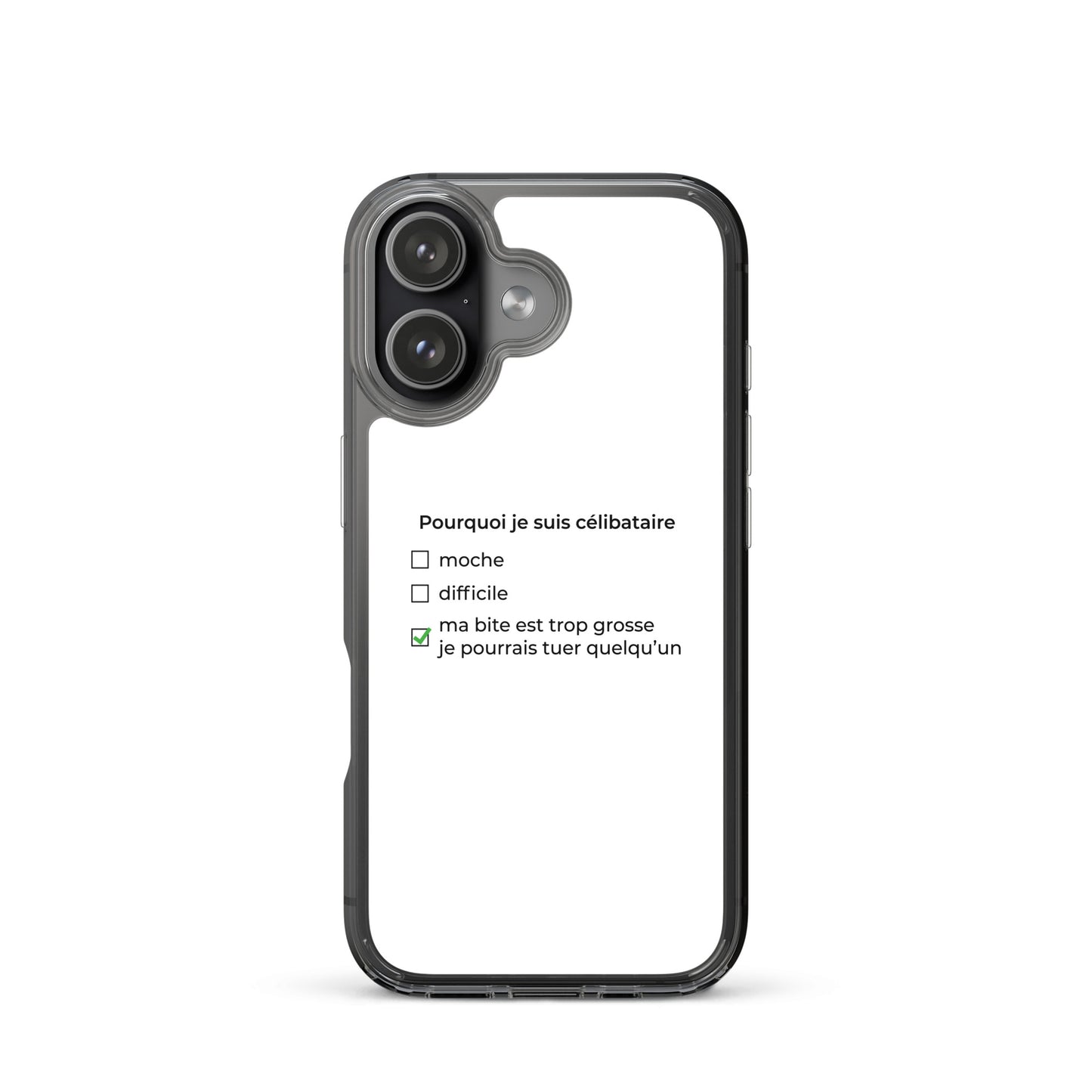 Coque iPhone Pourquoi je suis célibataire ma bite est trop grosse - Sedurro