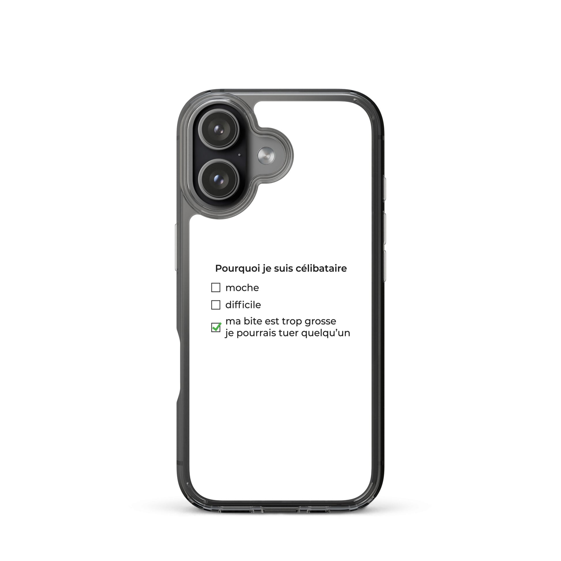 Coque iPhone Pourquoi je suis célibataire ma bite est trop grosse - Sedurro