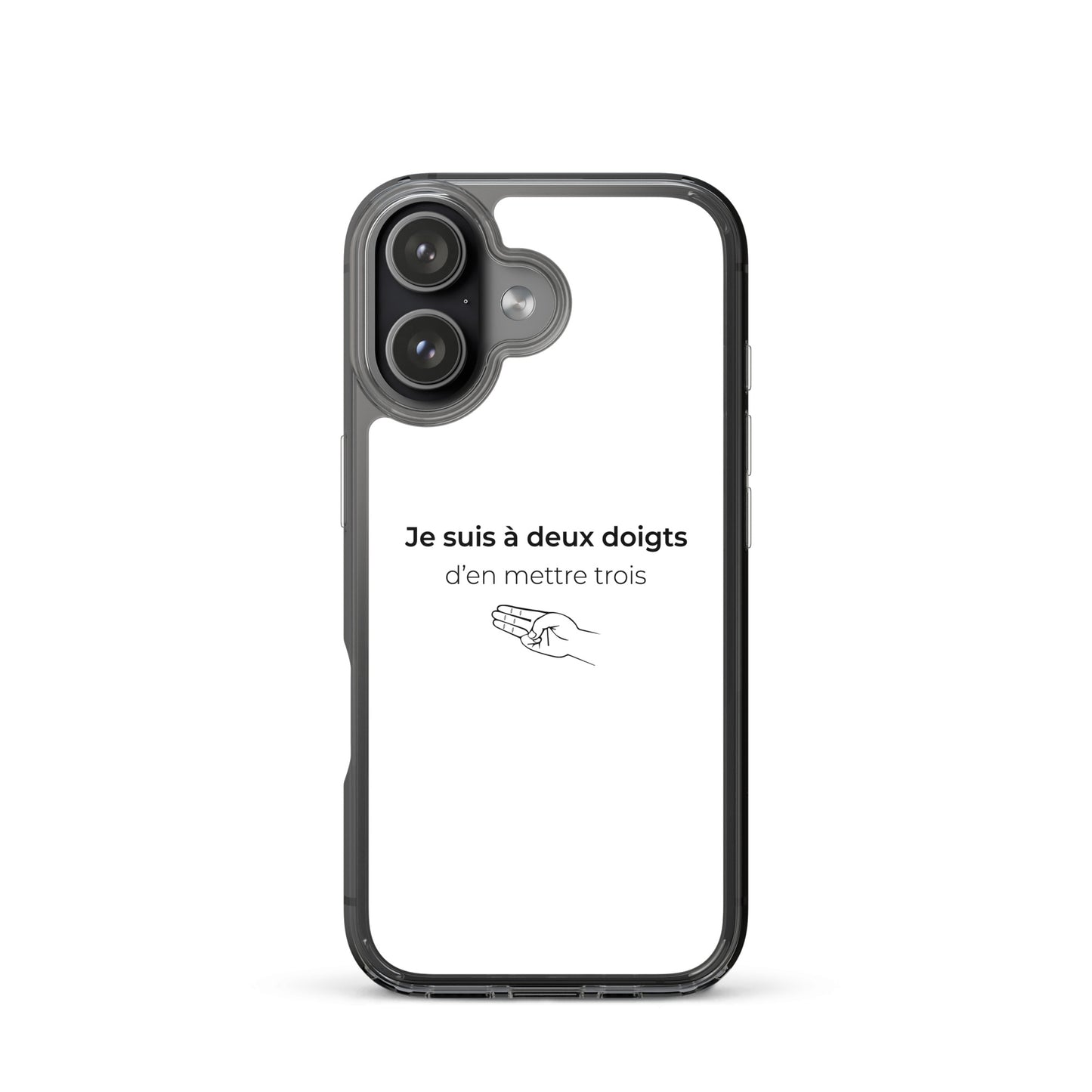 Coque iPhone Je suis à deux doigts d'en mettre trois - Sedurro