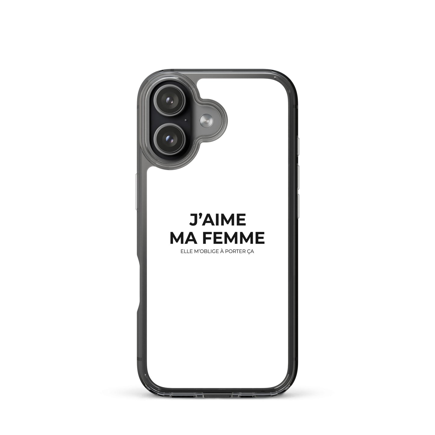 Coque iPhone J'aime ma femme elle m'oblige à porter ça - Sedurro