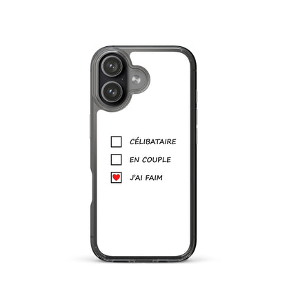 Coque iPhone Célibataire en couple j'ai faim cases à cocher - Sedurro