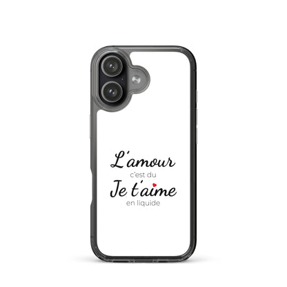Coque iPhone L'amour c'est du je t'aime en liquide - Sedurro
