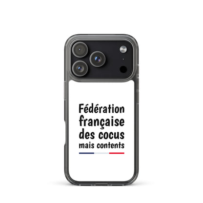Coque iPhone Fédération française des cocus mais contents - Sedurro