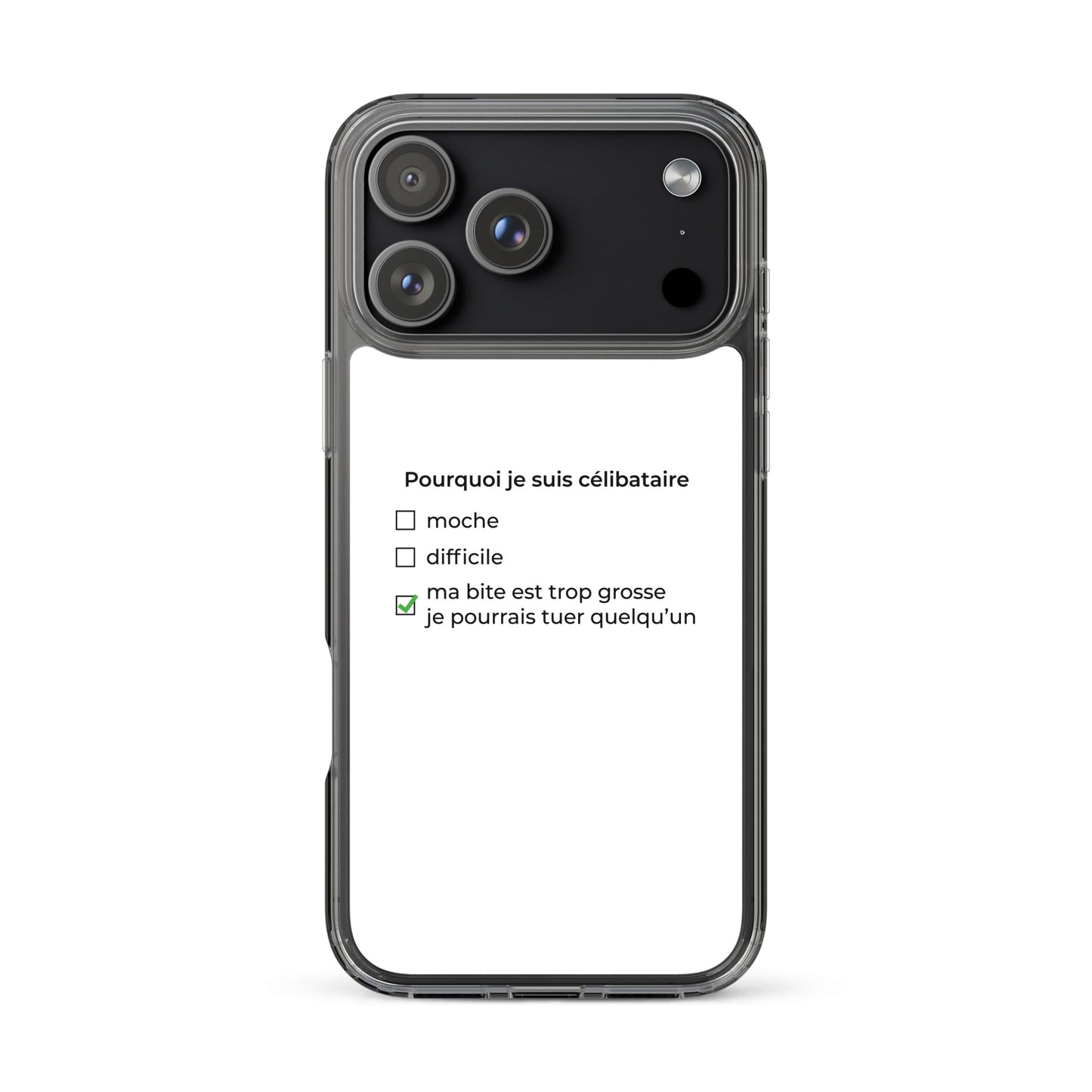 Coque iPhone Pourquoi je suis célibataire ma bite est trop grosse - Sedurro